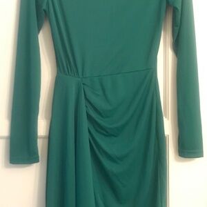 Aqua NWT Dress Long Sleeve Jersey Mock Neck wrap Skirt